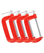 Maxpower 4Pieces C Clamps Set 6 Inch C Clamp Up To 6Inch Jaw Opening 234 Inch Throat Depth