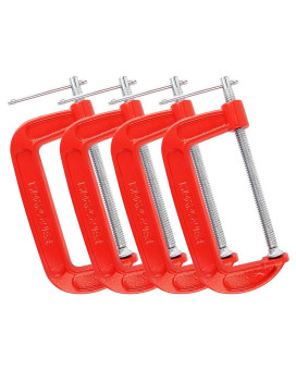 Maxpower 4Pieces C Clamps Set 6 Inch C Clamp Up To 6Inch Jaw Opening 234 Inch Throat Depth