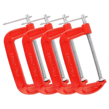 Maxpower 4Pieces C Clamps Set 6 Inch C Clamp Up To 6Inch Jaw Opening 234 Inch Throat Depth