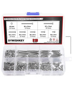 Dywishkey 310 Pieces M2 X 4Mm6Mm8Mm10Mm12Mm16Mm20Mm Stainless Steel 304 Hex Socket Head Cap Bolts Screws Nuts Kit With He