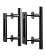 Easelife 2 Pack 10 Sliding Barn Door Handles And Pulls Rustic Double Sided Hardware Set Heavy Duty Matte Black Powder Coated F