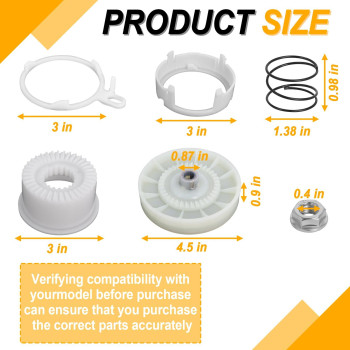 W10721967 Washer Pulley Clutch Kit With W10006384 Washer Drive Belt Compatible With Whirlpool Replace W10006356 W10315818 Ps10