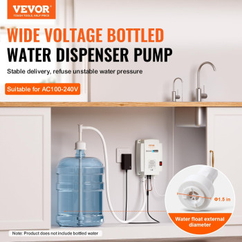 Vevor Bottled Water Dispenser Pump System 5 Gallon Dispensing System Automatic Electric Water Dispenser Single Inlet Water Ju