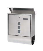 Parrency Stainless Steel Mailboxes With Key Lock Wall Mounted Large Capacity Mailbox With Newspaper Compartment Silver 154