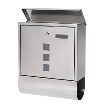 Parrency Stainless Steel Mailboxes With Key Lock Wall Mounted Large Capacity Mailbox With Newspaper Compartment Silver 154