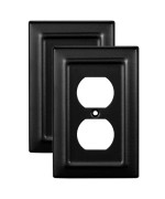 Monarch Abode 19162 Single Switch Architectural Duplex Aluminum Decorative Wall Plate Switch Plate Outlet Cover 1Gang Matte