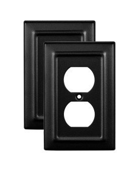 Monarch Abode 19162 Single Switch Architectural Duplex Aluminum Decorative Wall Plate Switch Plate Outlet Cover 1Gang Matte