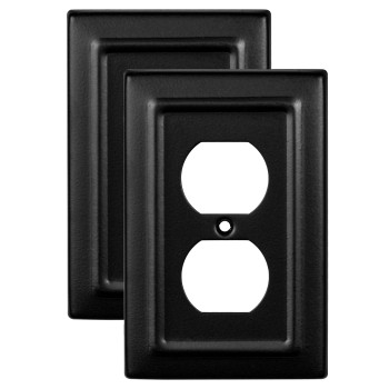 Monarch Abode 19162 Single Switch Architectural Duplex Aluminum Decorative Wall Plate Switch Plate Outlet Cover 1Gang Matte