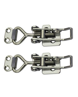 Adjustable Latch Buckle Cabinet Boxes Lever Handle Toggle Catch Latch Lock Silver Adjustable Range7595Mm 2 Pcs