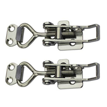 Adjustable Latch Buckle Cabinet Boxes Lever Handle Toggle Catch Latch Lock Silver Adjustable Range7595Mm 2 Pcs