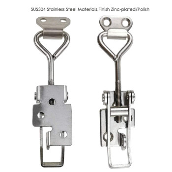 Adjustable Latch Buckle Cabinet Boxes Lever Handle Toggle Catch Latch Lock Silver Adjustable Range7595Mm 2 Pcs