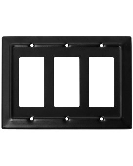 Monarch Abode 19159 Triple Switch Architectural Rocker Aluminum Decorative Wall Plate Switch Plate Outlet Cover 3Gang Matte B