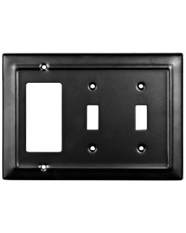 Monarch Abode 19155 Double Switch Architectural Toggle Rocker Combination Aluminum Decorative Wall Plate Switch Plate Outlet Cov