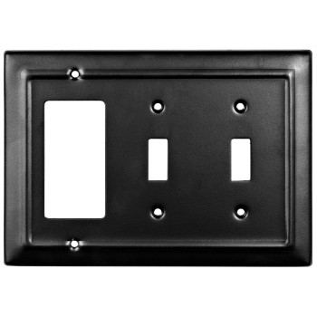 Monarch Abode 19155 Double Switch Architectural Toggle Rocker Combination Aluminum Decorative Wall Plate Switch Plate Outlet Cov