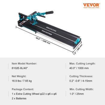 Mophorn 40 Inch Tile Cutter Single Rail Double Brackets Manual Tile Cutter 35 In Cap Wprecise Laser Manual Tile Cutter Tools F