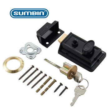 Sumbin Rim Night Latch For Front Door Black Color