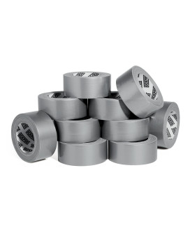 Lockport Duct Tape Heavy Duty Waterproof 10 Roll Pack Silver Duct Tape Bulk 30 Yards X 2 Inch No Residue Flexible Strong