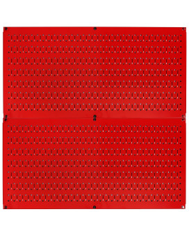 Wall Control Pegboard Rack Horizontal Metal Pegboard Garage Tool Storage Pack Two 32Inch Wide X 16Inch Tall Easy To Install