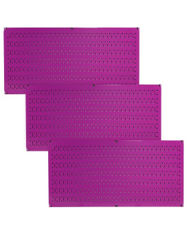 Wall Control Pegboard Value Pack 3 Pack Of Wall Control 16Inch Tall X 32Inch Wide Horizontal Purple Metal Pegboards For Wa