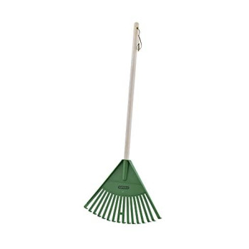 Superio Kids Rake With Hardwood Handle Gardening And Lawn Care Tools For Kids Sweep Leaves And Tidying Up The Garden Plastic