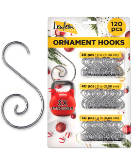 120 Pack Christmas Ornament Hooks Perfect Ornaments Hooks For Christmas Tree Decoration Silver Sshaped Christmas Ornament H