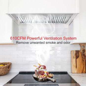 Ct Copper Tailor Builtin Range Hood Insertliner 30 Inch 610 Cfm Vent With 4Speed Fan Led Light Dishwashersafe Baffle Filt