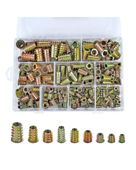 Pgmj 200 Pcs 9 Size M4M5M6M8M10 Nut Inserts Zinc Alloy Hex Socket Drive Metric Screw Inserts Assortment Threaded Inserts F