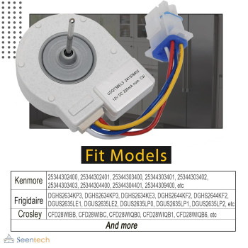 241509402 Evaporator Fan Motor By Seentech Exact Fit For Frigidaire Electrolux Refrigerator Replace Part Number Ps1526073 Ap