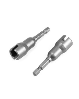 Qwork Wing Nut Driver 2 Pack Power Wing Nut Drill Bit Socket Tool With 14 Quick Connect Hex Shank For Panel Wing Nuts Screw