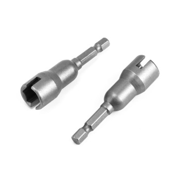 Qwork Wing Nut Driver 2 Pack Power Wing Nut Drill Bit Socket Tool With 14 Quick Connect Hex Shank For Panel Wing Nuts Screw