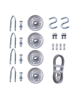 Home Master Hardware Cable And Pulley Replacement Kit 4Pcs 3 Heavy Duty Pulleys 2Pcs Galvanized Aircraft Cables 332 Diame