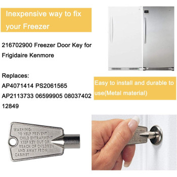 216702900 Freezer Door Key For Frigidaire Kenmore Ap4071414 Ps2061565 Ap2113733 Ap4301346 Ps1991481 06599905 08037402 12849Meta