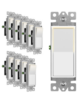 Enerlites Illuminated Decorator Paddle Light Switch Single Pole Pushin And Side Wiring Copper Wire Only Grounding Screw Re