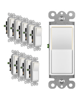 Enerlites Illuminated 3Way Decorator Paddle Light Switch Three Way Pushin Side Wiring Copper Wire Only Grounding Screw Re