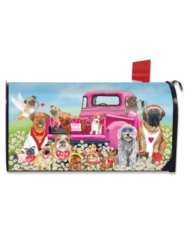 Briarwood Lane Happy Valentines Dogs Magnetic Mailbox Cover Puppy Love Humor Standard