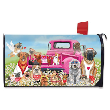 Briarwood Lane Happy Valentines Dogs Magnetic Mailbox Cover Puppy Love Humor Standard