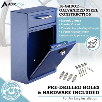 Adiroffice Wall Mount Mailbox Combination Mailbox With Keys Durable Wall Mounted Locking Mailbox And Cash Drop Box For House