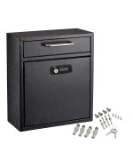 Adiroffice Wall Mount Mailbox Combination Mailbox With Keys Durable Wall Mounted Locking Mailbox And Cash Drop Box For House