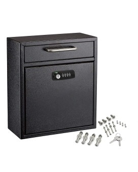 Adiroffice Wall Mount Mailbox Combination Mailbox With Keys Durable Wall Mounted Locking Mailbox And Cash Drop Box For House