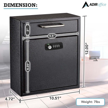 Adiroffice Wall Mount Mailbox Combination Mailbox With Keys Durable Wall Mounted Locking Mailbox And Cash Drop Box For House