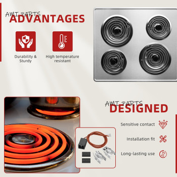 Terminal Block Kit Wb17T10006 Range Surface Burner Plug Connector Replacement Kit By Ami Parts Compatible With Ge Stove4 Set