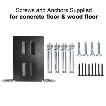 Eapele 4X4 Wood Fence Post Anchor Base 13Ga Thick Steel And Black Powder Coated Come With Wood Screws And Concrete Anchors