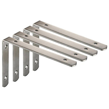 Deezio Heavy Duty Shelf Bracket Stainless Steel Solid Shelf Support Corner Brace Joint Right Angle Bracket Pack Of 4200X140X4M