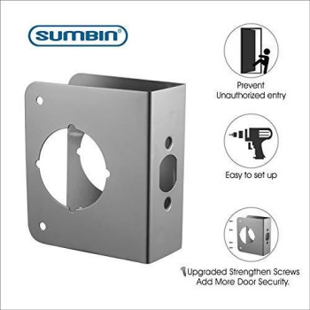 Sumbin Door Guard Reinforcer 138Inch Thick By 238Inch Backset 218Inch Bore With Bronze Color