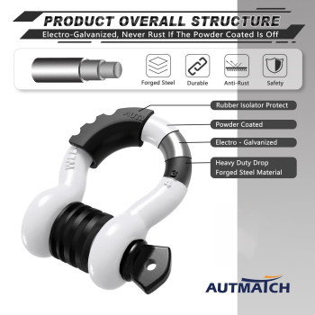 Autmatch D Ring Shackle 34 Shackles 2 Pack 41 887Ibs Break Strength Clevis Shackle With 78 Screw Pin And Shackle Isolat