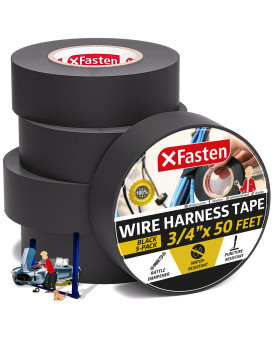 Xfasten Wire Harness Tape 34Inch By 50Foot 5Pack High Temp Wiring Loom Harness Selfadhesive Felt Cloth Electrical Tape