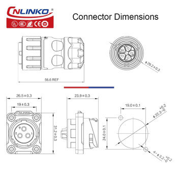 Cnlinko Ym20 Industrial Waterproof Connector Ip68 Circular Connector Military Design Aviation Connector Pbt Plastic Shell Conne