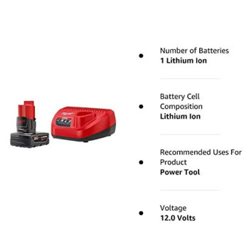 Milwaukee M12 12Volt Lithiumion Xc Battery Pack 40 Ah And Charger Starter Kit