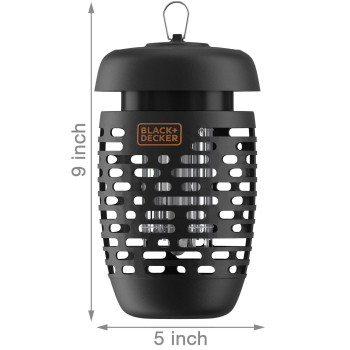 Blackdecker Bug Zapper Electric Lantern With Insect Tray Cleaning Brush Light Bulb Waterproof Design For Indoor Outdoor F