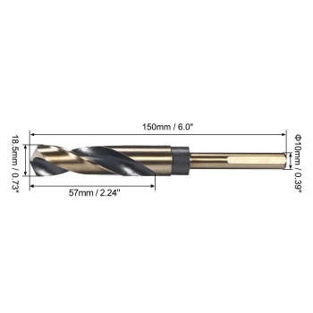 Uxcell Reduced Shank Twist Drill Bits 185Mm High Speed Steel 4341 With 10Mm Shank For Stainless Steel Alloy Metal Plastic Wood